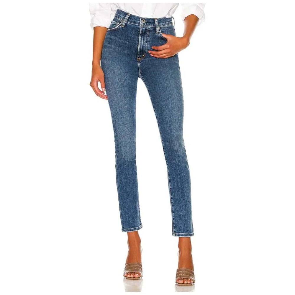 Citizens of Humanity Olivia Long‎ High Rise Slim Jeans Medium Wash Blue 31